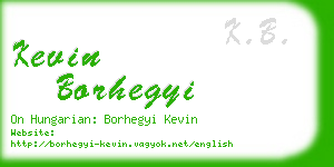 kevin borhegyi business card